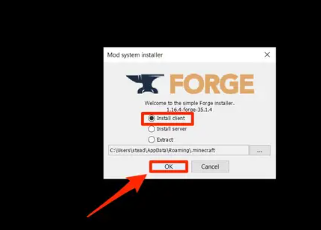 Установка Forge