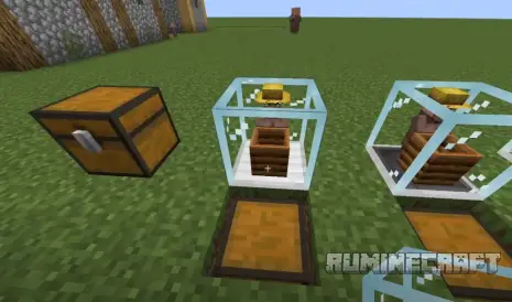 Житель в блоке из мода Easy Villagers