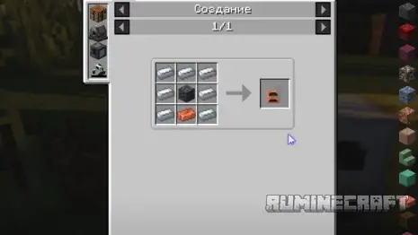 Крафт на печку из мода Iron Furnaces