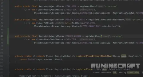 Прописывание кода для работы мода Transparent