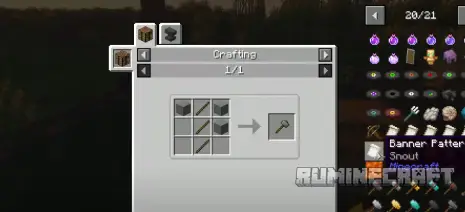 Крафт на каменный молот из мода JustHammers