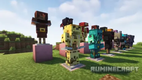 Все виды брони из мода MC Dungeons Armors