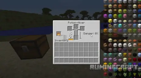 Меню смешивания зелий из мода Potion Blender