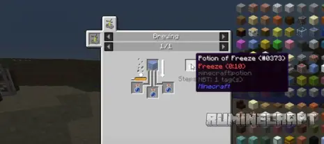 Меню получения зелья и мода Potion Blender