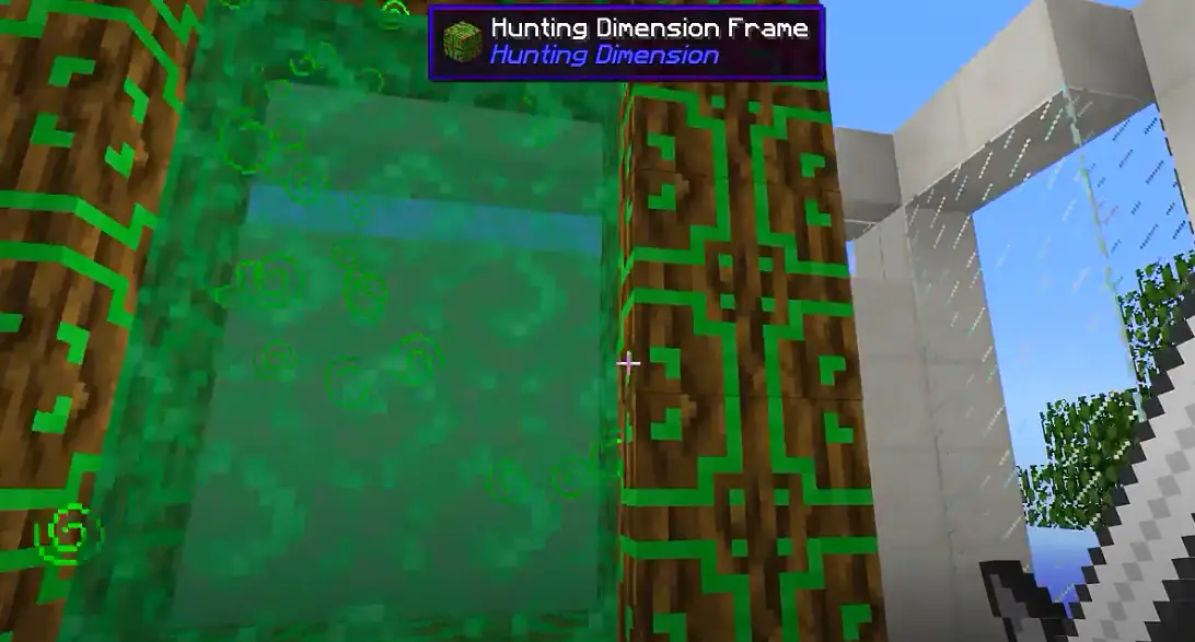 Процесс запуска портала из мода Hunting Dimension