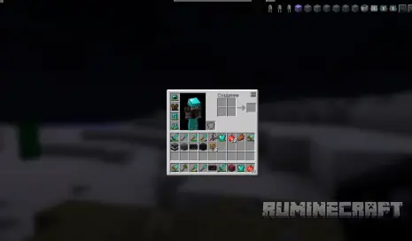 Работа мода Blur в меню инвентаря