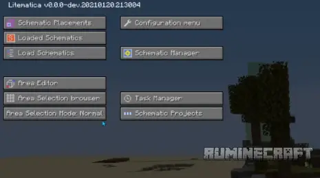 Меню мода Litematica