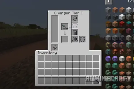 Меню блока из мода Chargers