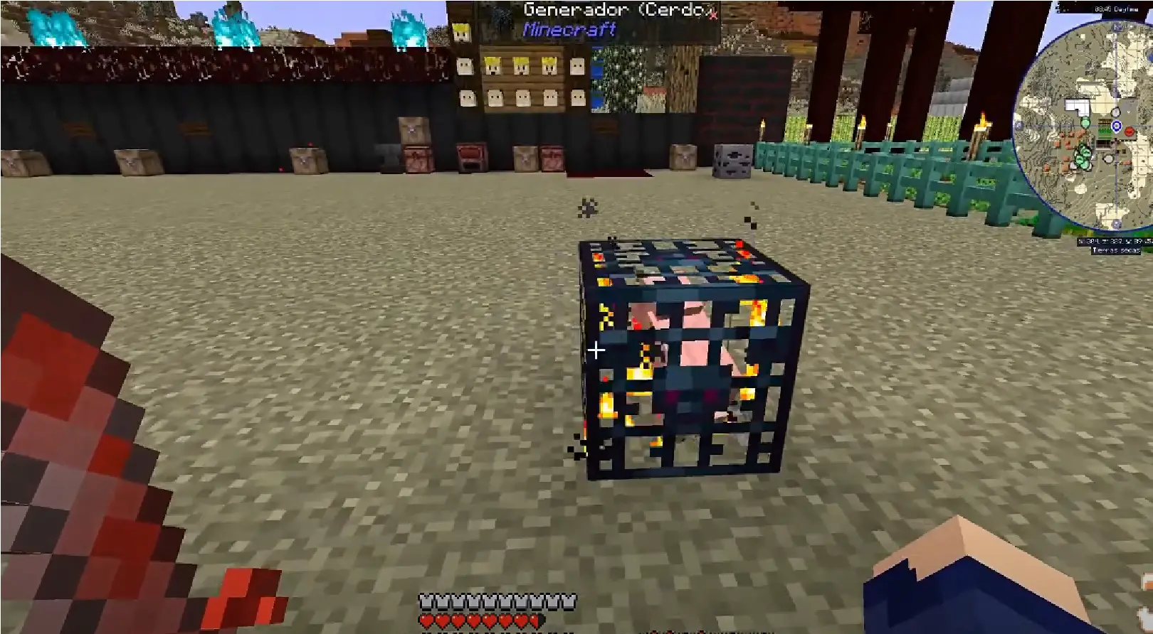Процесс действия блока из мода Harder Spawners