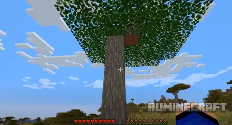 Процесс падения дерева с модом Pandas Falling Trees