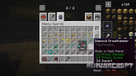 Все оружия из мода Simply Swords