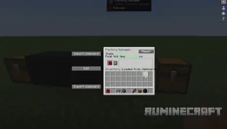 Меню блока из мода Super Factory Manager