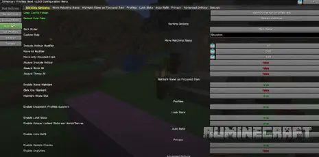 Новые настройки из мода Inventory Profiles Next