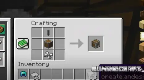 Крафт на блок закрытого вентилятора из мода Create Encased