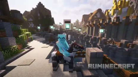 Лошадь в броне из мода Simple Netherite Horse Armor