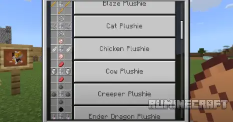 Меню с плюшевыми игрушками из мода Plushie Buddies